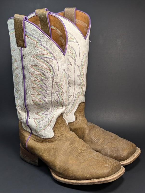Justin Brown Tack Bent Rail Cowboy Western Boots JR 345 Kids Size 5 C