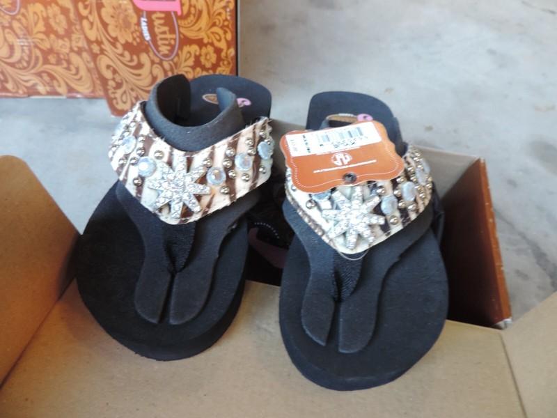 Justin Kylie 5520262-M Girls Size 1-2 Rhinestone Sandals