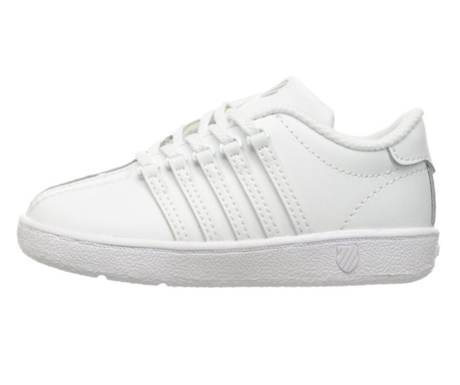 K SWISS CLASSIC VN WHITE/WHITE 23343-912-M LEATHER INFANT TODDLER BABYS SHOE