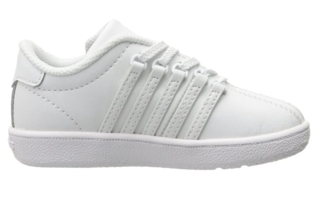 K SWISS CLASSIC VN WHITE/WHITE 23343-912-M LEATHER INFANT TODDLER BABYS SHOE