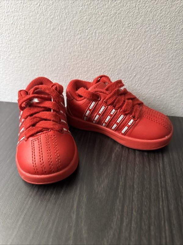 K Swiss Infant Red Leather Low Top Sneakers Size 4.5