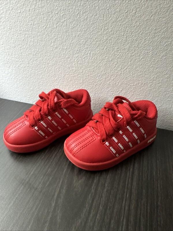 K Swiss Infant Red Leather Low Top Sneakers Size 4.5