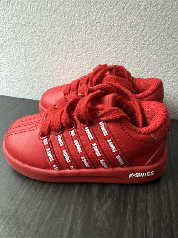 K Swiss Infant Red Leather Low Top Sneakers Size 4.5