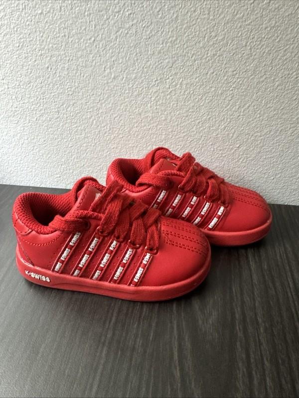 K Swiss Infant Red Leather Low Top Sneakers Size 4.5
