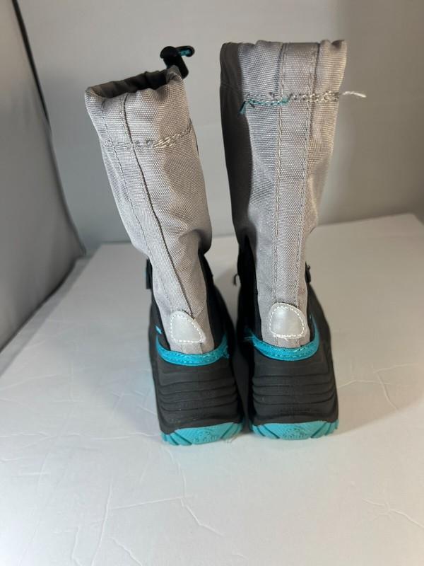 Kamik Kid Gray Saturday Winter Boots Drawstring Waterproof Moisture Wicking Sz 1