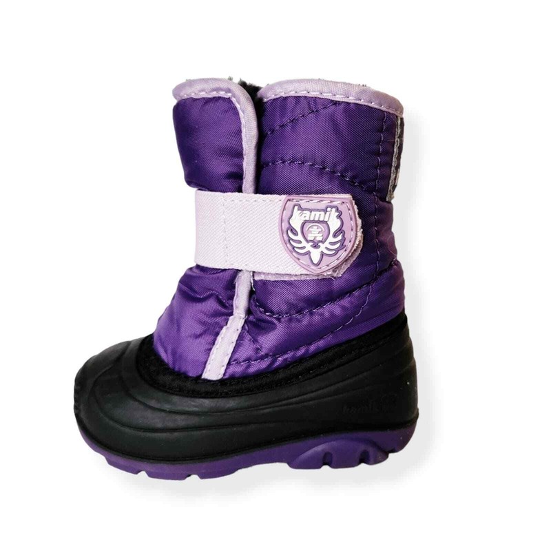 Kamik Snowbug Purple Winter Snow Boots Kids Girls Size 5 Pull On Warm Dry