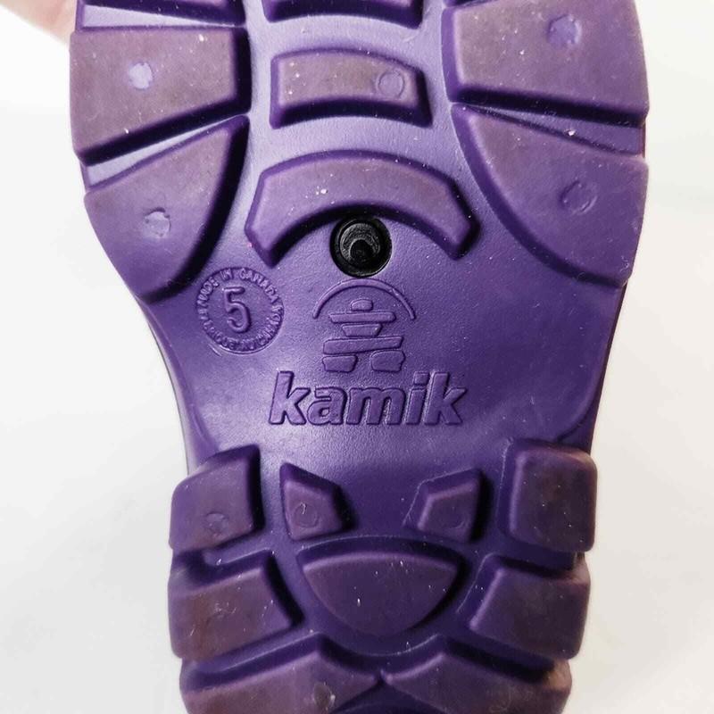 Kamik Snowbug Purple Winter Snow Boots Kids Girls Size 5 Pull On Warm Dry
