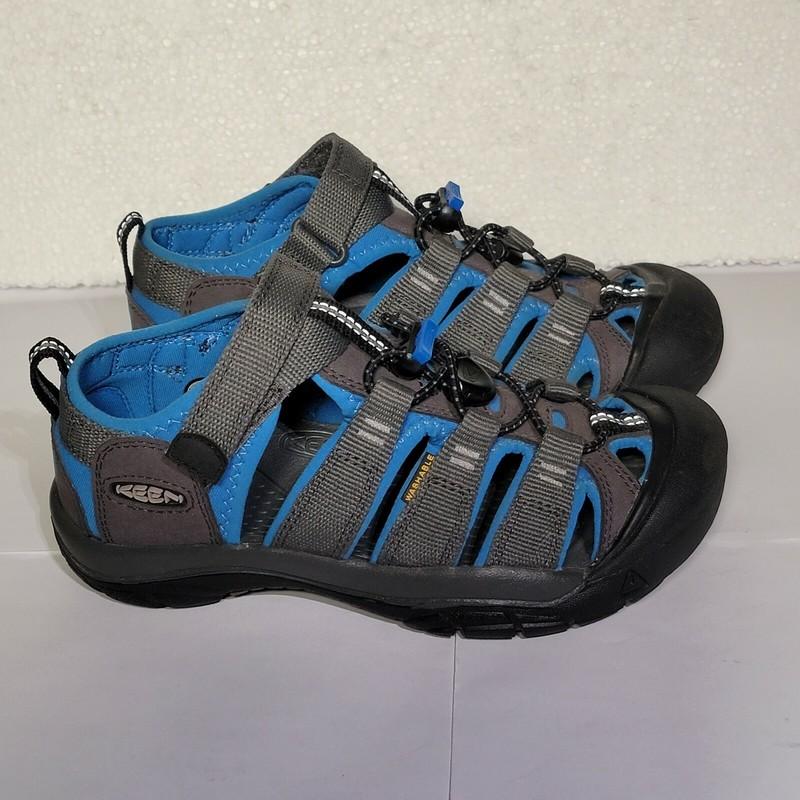 Keen Boys Size 2 Gray Blue Newport H2 Waterproof Hiking Sport Sandals