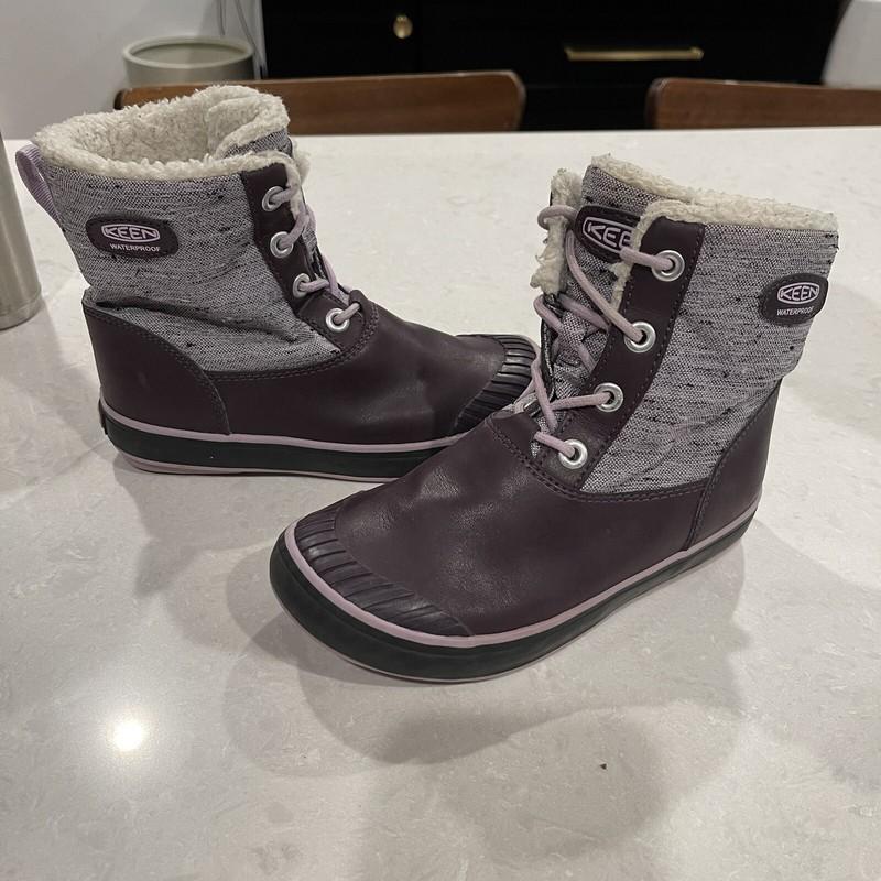 Keen Elsa Snow Shearling Leather Boots 1015259 Youth Size 2