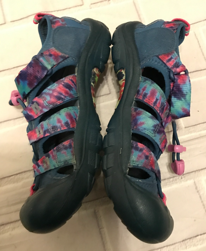 Keen Little Girls Newport H2 Size 3 Outdoor Hiking Sandal Blue Tie Dye