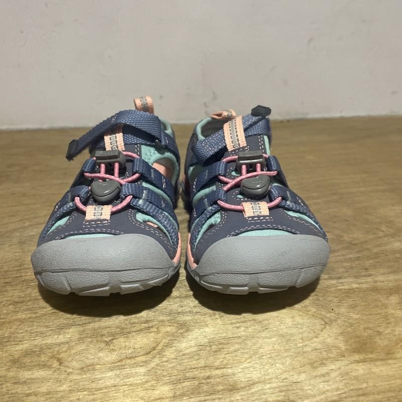 KEEN Seacamp II CNX Youth Sandals Flintstone/Ocean Wave Water-Friendly Size 2