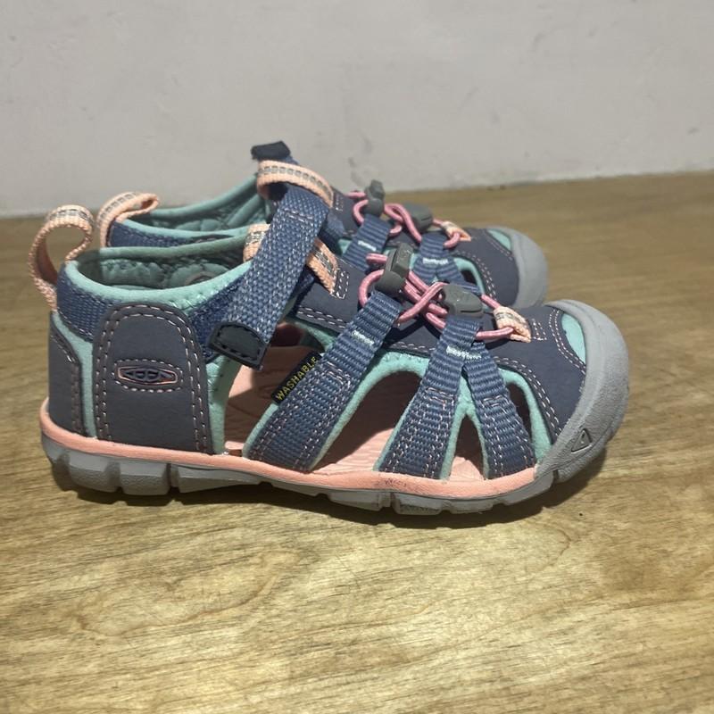 KEEN Seacamp II CNX Youth Sandals Flintstone/Ocean Wave Water-Friendly Size 2