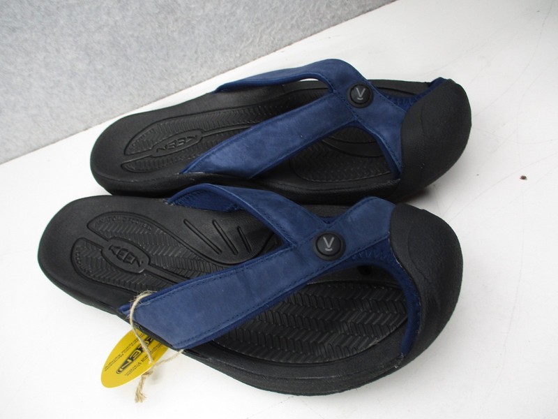 KEEN Waimea H2 Toe Protecting Flip Flops Sport Sandals Blue Black Mens Sz 10