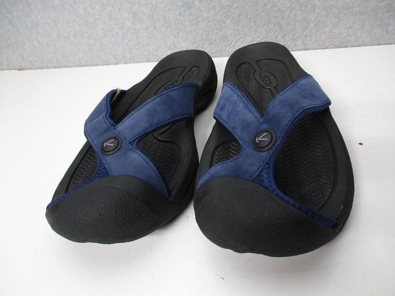 KEEN Waimea H2 Toe Protecting Flip Flops Sport Sandals Blue Black Mens Sz 10