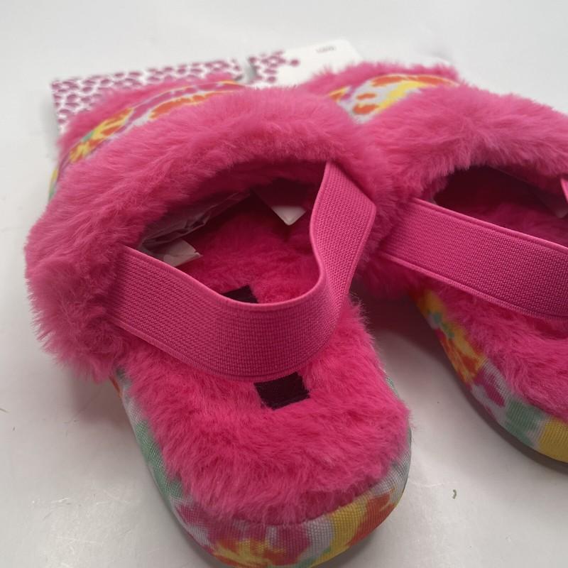 Kensie Girl Little Girls Pink Faux Fur Slippers Size L 2/3