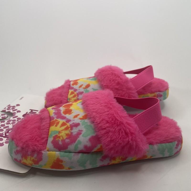 Kensie Girl Little Girls Pink Faux Fur Slippers Size L 2/3