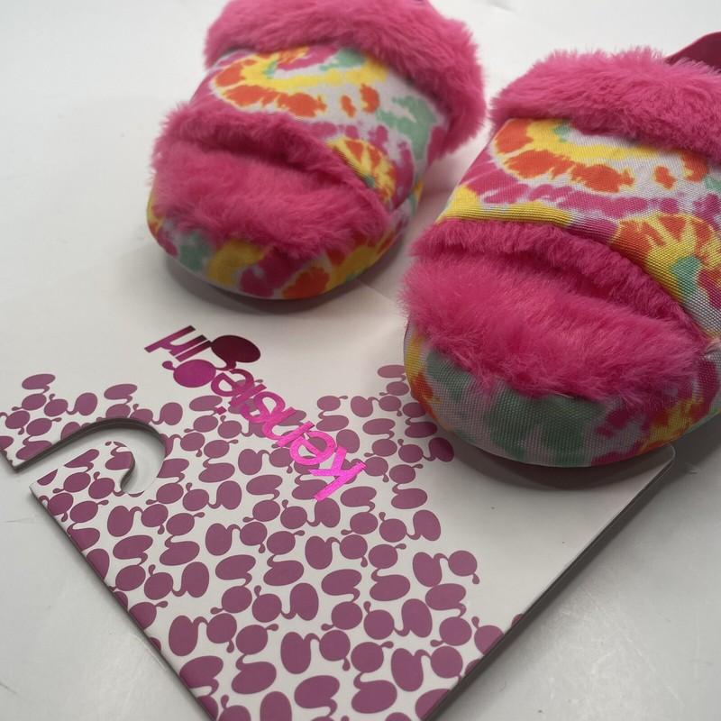 Kensie Girl Little Girls Pink Faux Fur Slippers Size L 2/3