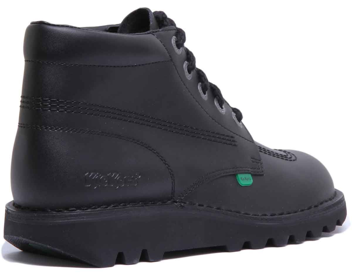 Kickers Kick Hi Leather Knee Hi School Boots Black US 7- 13