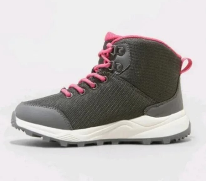 Kids' Dawson Lace-Up Winter Boots Gray/Pink - All In Motion - SIZE 13