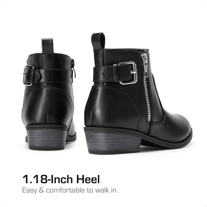 Kids Girls Fashion Ankle Boots 1.18 Inch Low Heel Side Zipper Boots