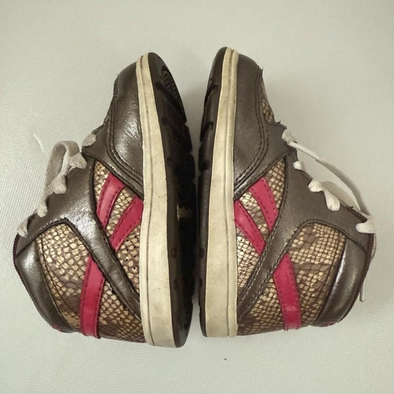 Kids Girls Reebok Classic High Tops Snake Skin Design Cute Walkers 6