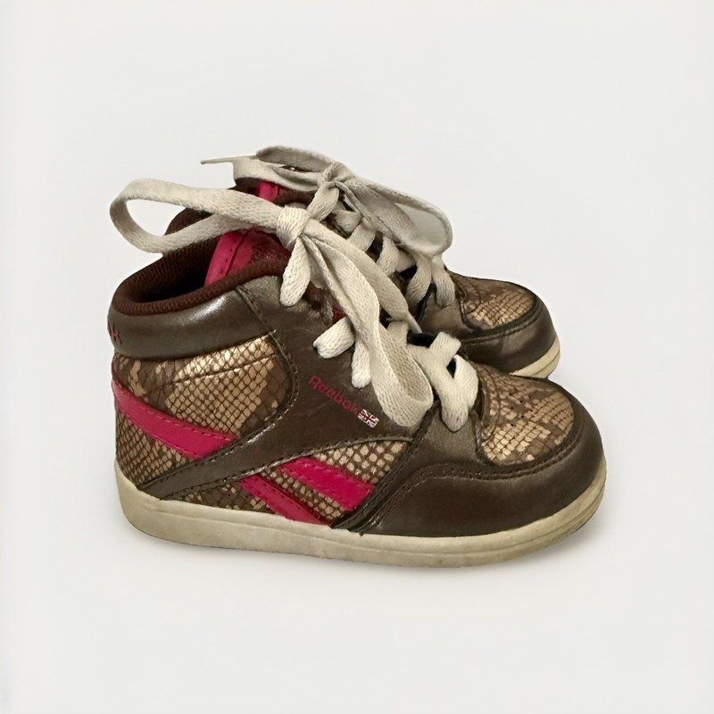 Kids Girls Reebok Classic High Tops Snake Skin Design Cute Walkers 6
