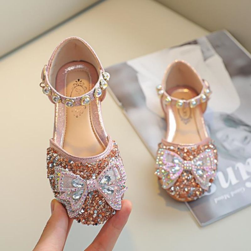 Kids Girls Youth Wedding Party Show Dress Princess Sandals Glitter Shoes US Size