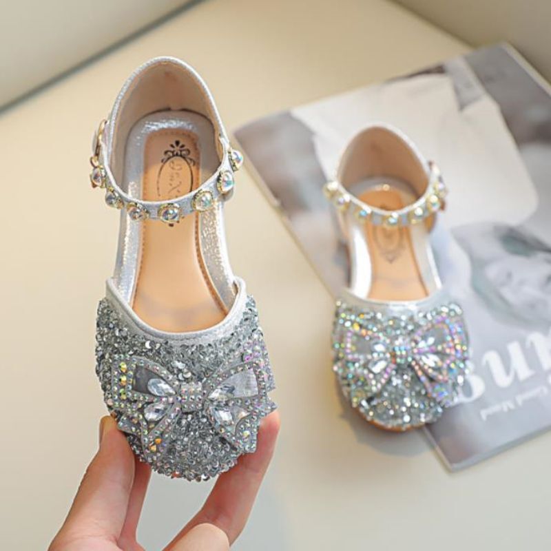 Kids Girls Youth Wedding Party Show Dress Princess Sandals Glitter Shoes US Size