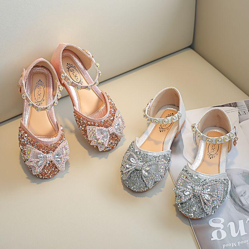 Kids Girls Youth Wedding Party Show Dress Princess Sandals Glitter Shoes US Size