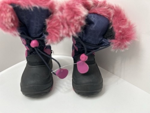 Kids - Kamik Girls Size 8 Waterproof Snow Pink Faux Fur Boot EUC