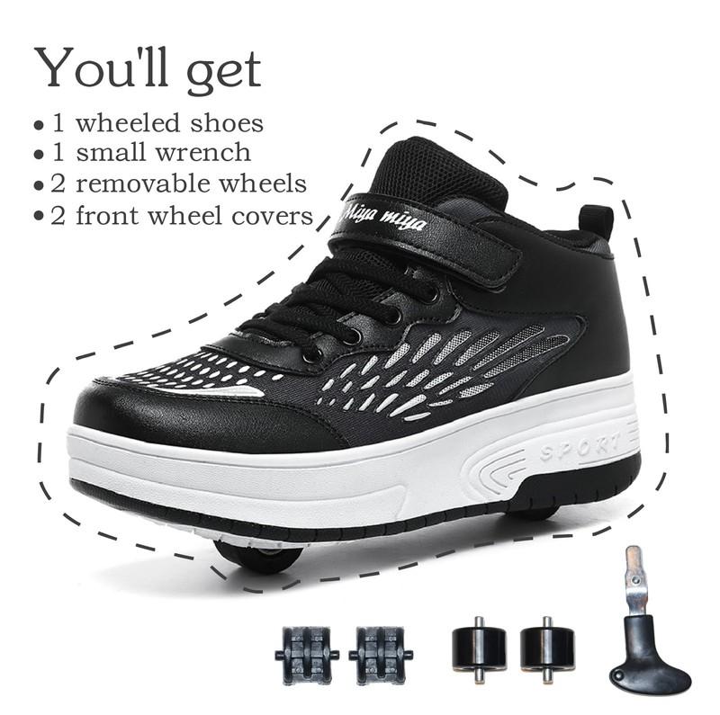 Kids Roller Shoes Sneakers Retractable Wheels Halloween Christmas Beginner