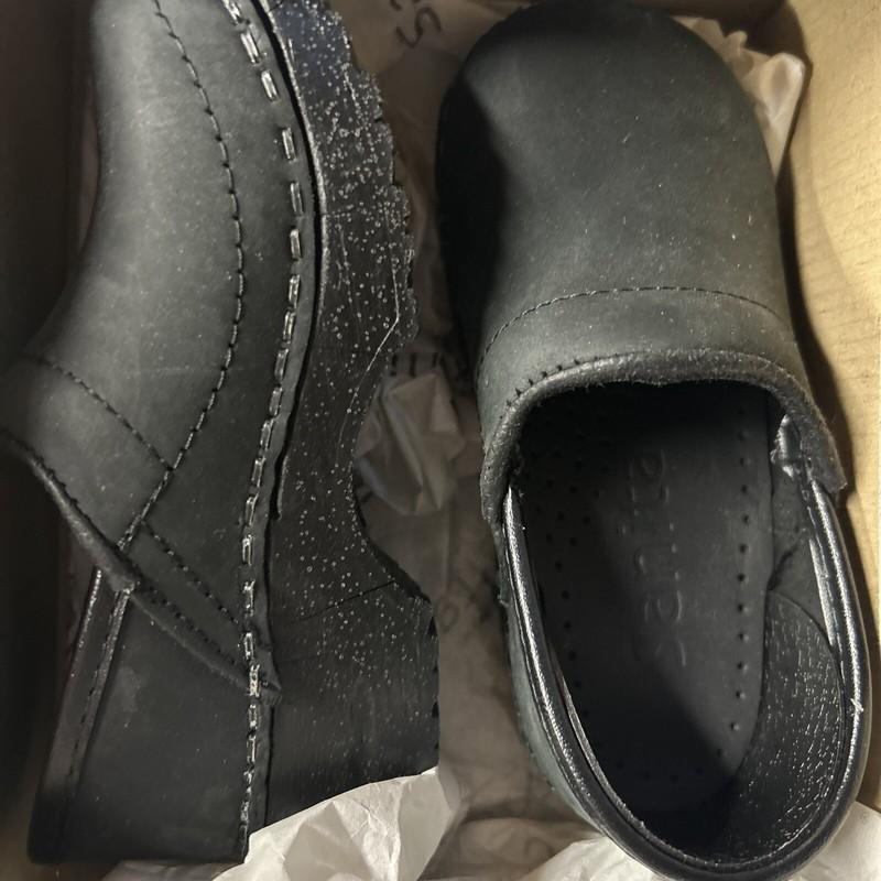 Kids Sanita Closed Back Clog Gitte Oiled Black Size 24