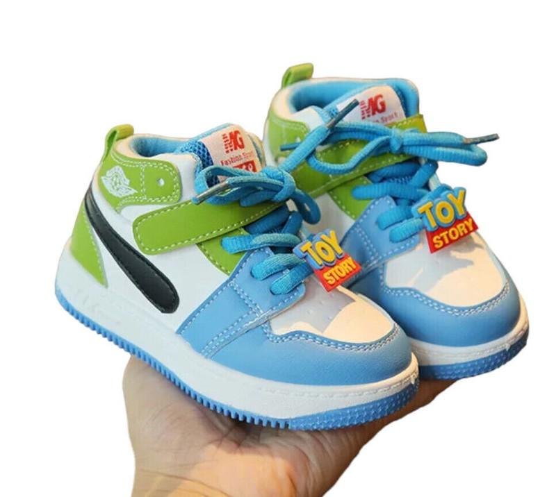 Kids Sneakers High-Top Multicolor Casual Shoes Toddlers Trainers Toy Story Laces