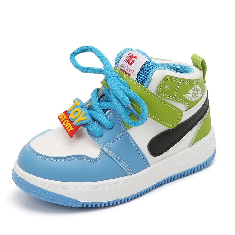 Kids Sneakers High-Top Multicolor Casual Shoes Toddlers Trainers Toy Story Laces