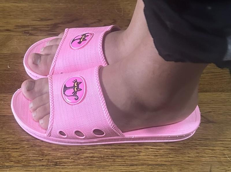 Kitty Cat Sandals Slides Shoes Pink Big Girls Sizes