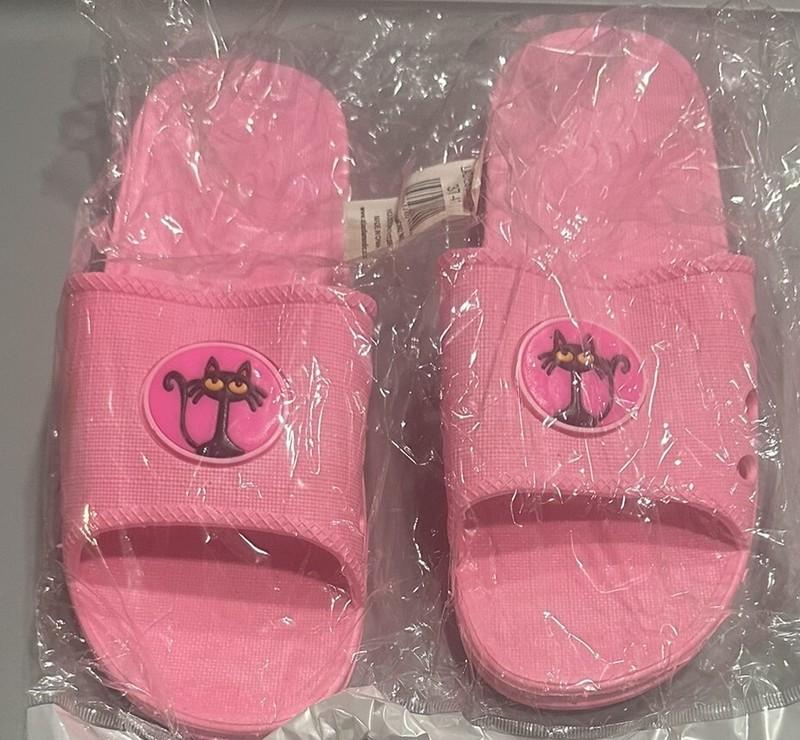 Kitty Cat Sandals Slides Shoes Pink Big Girls Sizes