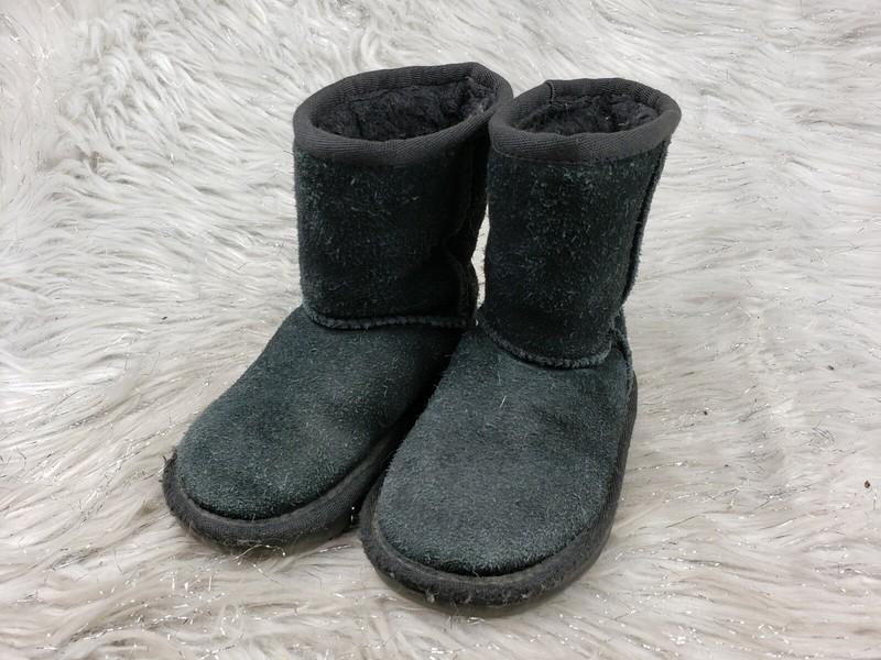 KOOLABURRA By UGG 1090329 Black Suede Fur Lined Boots Size Child Kids 6 / 22
