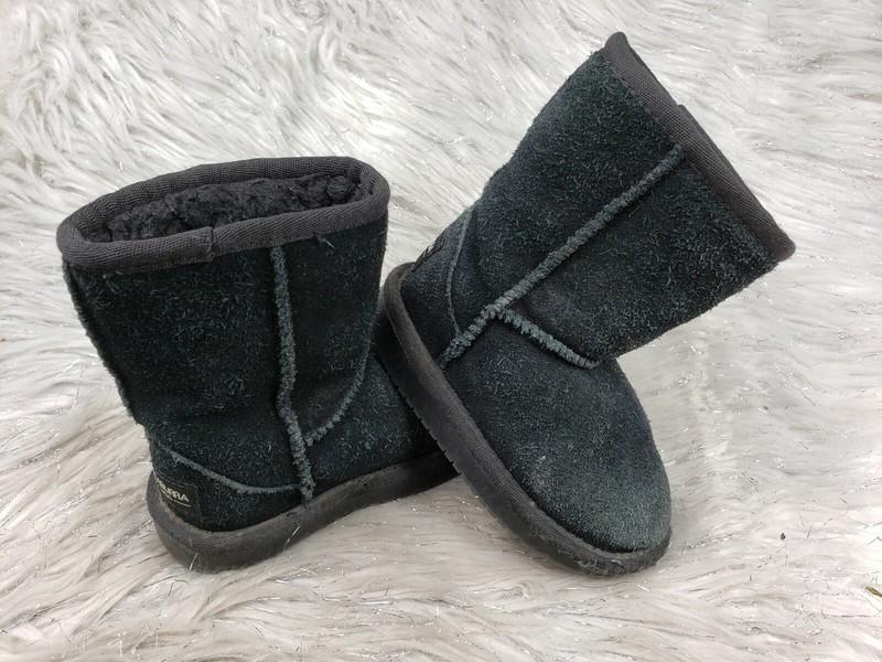 KOOLABURRA By UGG 1090329 Black Suede Fur Lined Boots Size Child Kids 6 / 22