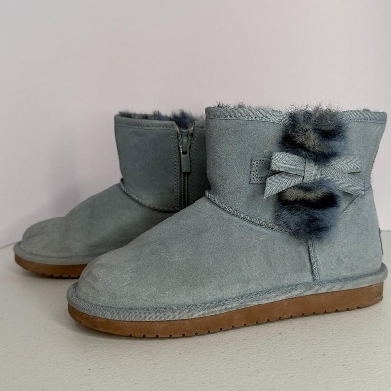 Koolaburra by UGG Kids Mini Bow Boots – Blue Suede Size 2
