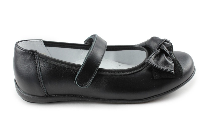 Kornecki Black Girls Mary Jane Leather Shoes (03076 Czarny) Made In Poland