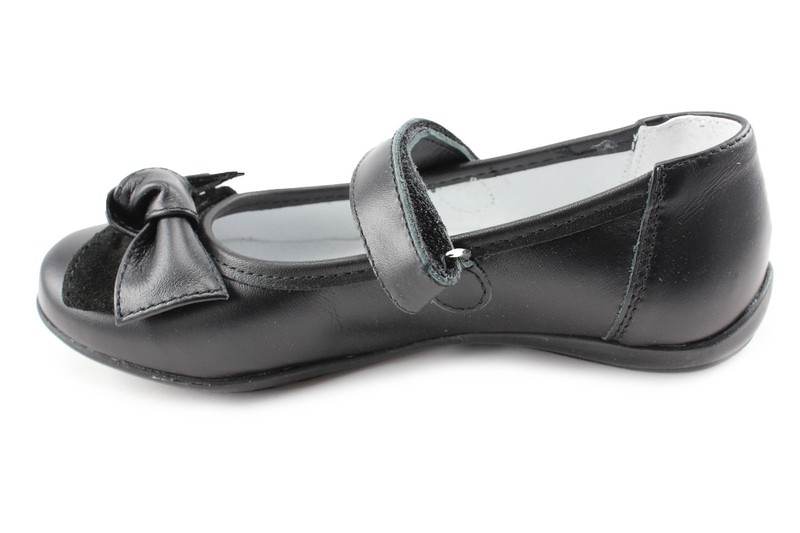 Kornecki Black Girls Mary Jane Leather Shoes (03076 Czarny) Made In Poland