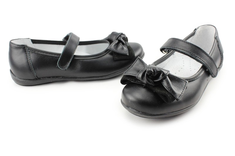 Kornecki Black Girls Mary Jane Leather Shoes (03076 Czarny) Made in Poland
