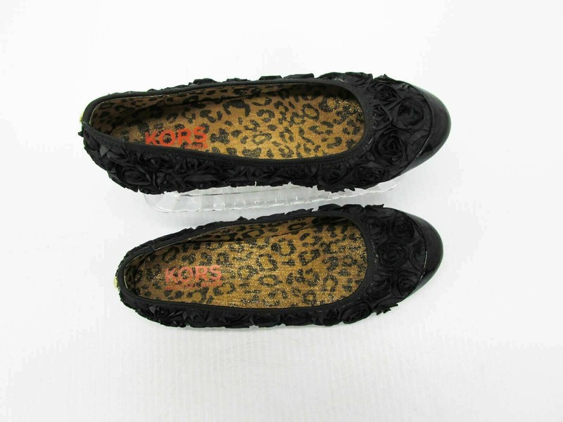 Kors Youth Girl Flat Shoe Michael Kors Natasha Size 6M Black Ballet Pre Owned Qp