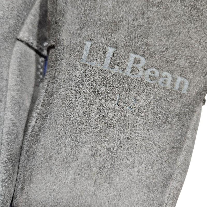 L.L. Bean Girls 1-2 Blue Fleece Slippers With Snowflake Design & Leather Sole