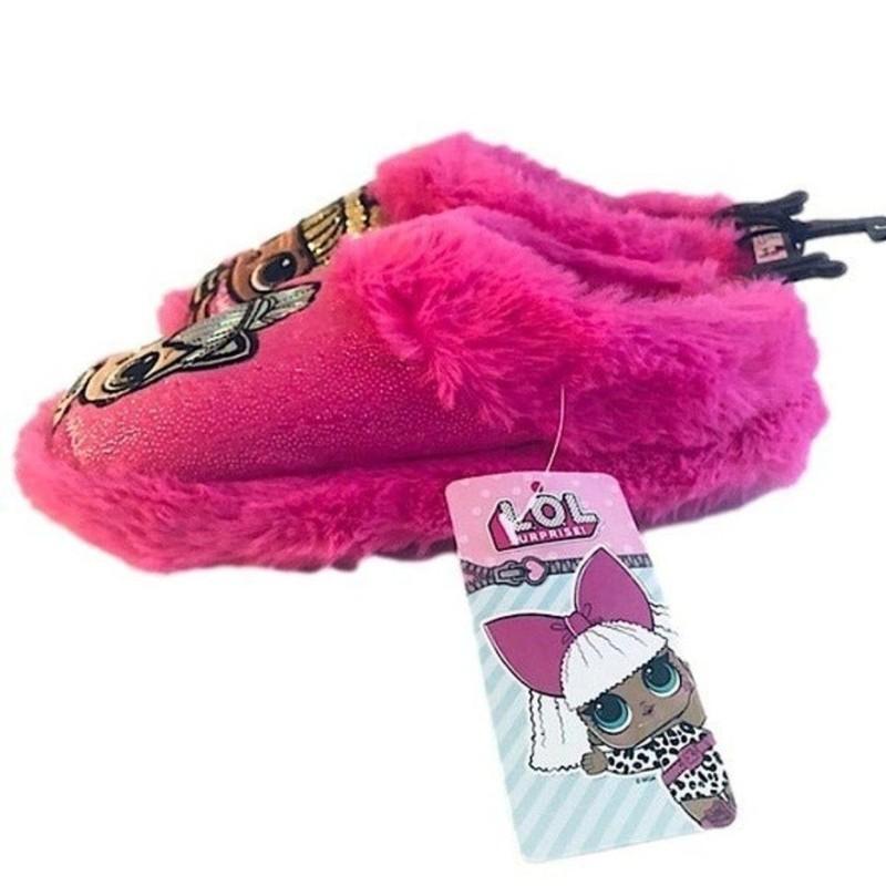 L.O.L. Surprise Slippers Girls 2-3 New Slip-on Plush