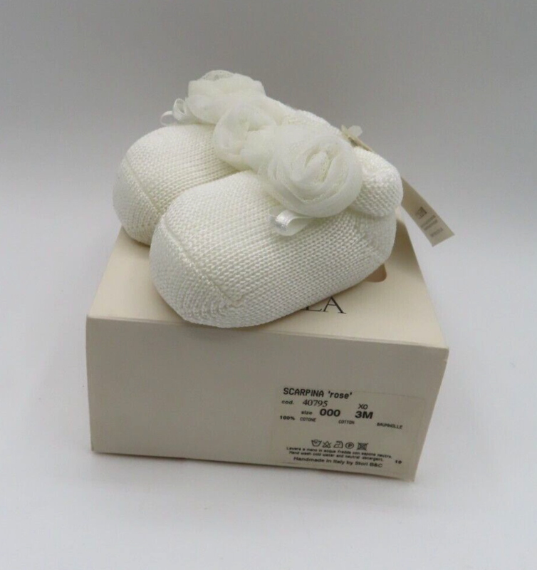La Perla Scarpina Cot M.R Rose White Cod. 40795 US Size 3 Month