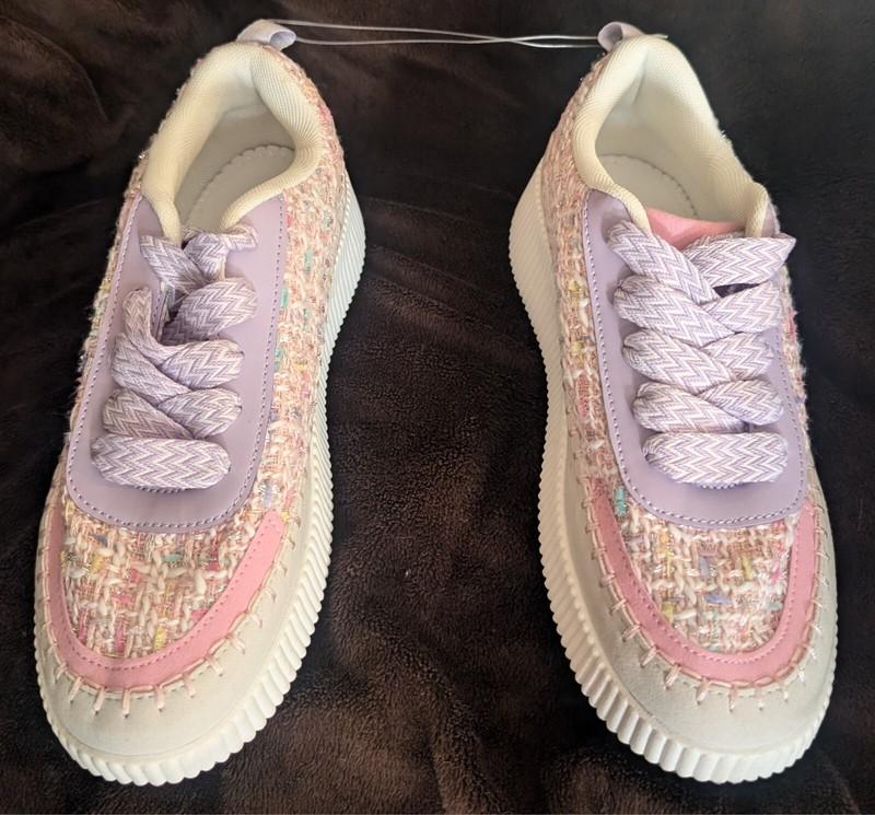 La Sheelah Womens Timeless Knit Multi Color Pink Fashion Sneakers Shoes Size 9