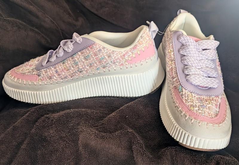 La Sheelah Womens Timeless Knit Multi Color Pink Fashion Sneakers Shoes Size 9