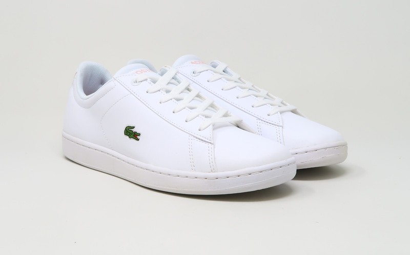 Lacoste Big Kids Carnaby Evo 0121 Shoes 7-42SUJ00021Y9 - White/Pink #001