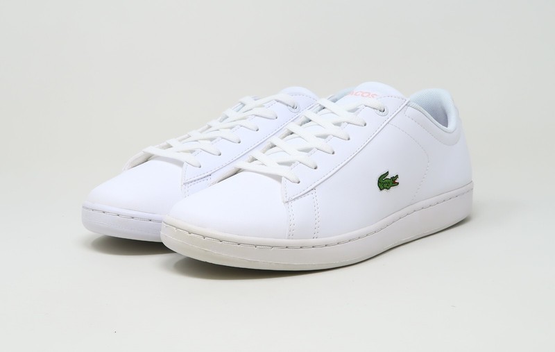 Lacoste Big Kids Carnaby Evo 0121 Shoes 7-42SUJ00021Y9 - White/Pink #001